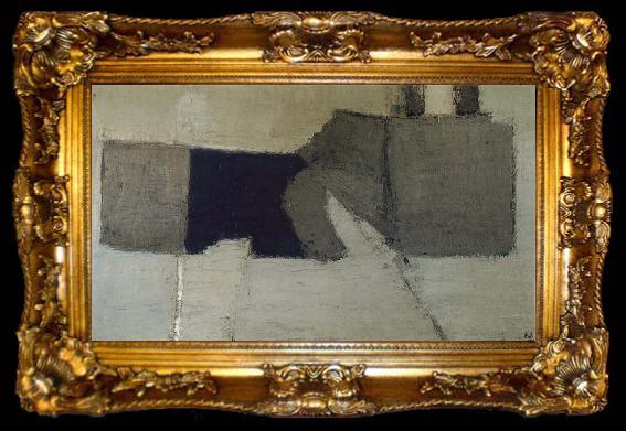 framed  Nicolas de Stael The Grey and Blue of Figure, ta009-2
